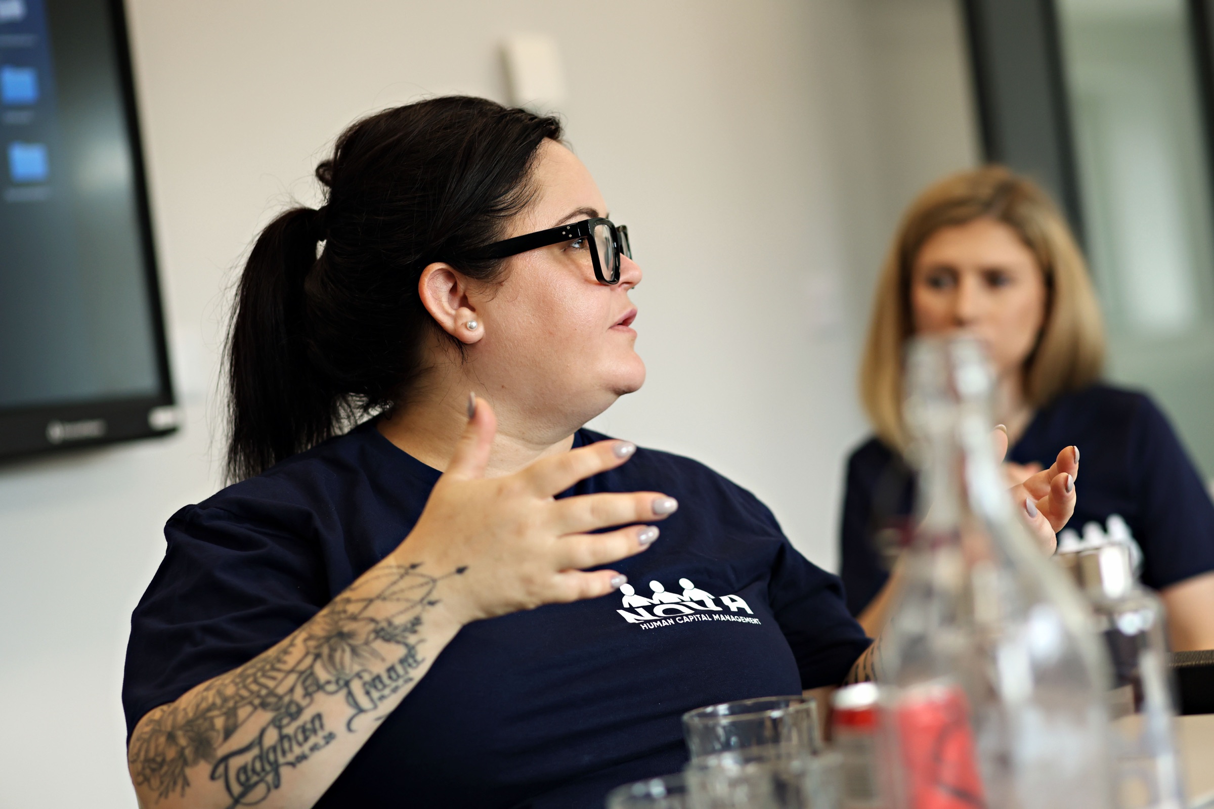 Bianca Holman making a point in a client workshop